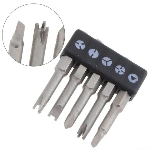 Special Shaped Screwdriver Bit Set With Chrome Vanadium Steel For Repairing Electronics Game Consoles And Toys Includes 50mm Triangle U Y Security Bits Driver Tools Kit Perfect For Tough Jobs, five 50mm chrome vanadium steel security bits