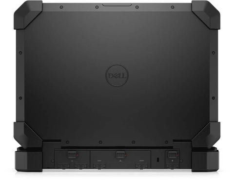 Latitude Rugged Extreme 7424 Laptop back view showing sturdy casing and ports for rugged mobile workstation use.
