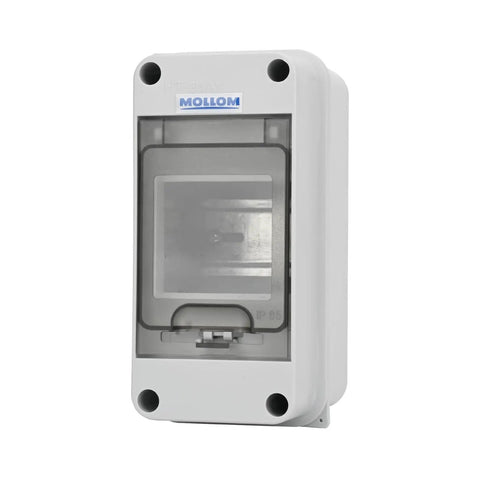 Three Way MCB Distribution Box With DIN Rail IP65 Waterproof Enclosure for indoor and outdoor use, PC plus ABS housing.