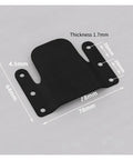 Universal Sectional Couch Connectors 8 Piece Sofa Interlocking Clips And Furniture Brackets With Screws, black metal clip with dimensions shown.