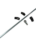 Rattling Free Universal 36 Inch Steering Shaft Support Kit With Solid Steel 3/4 In Double D Shaft And Three Black U Joints Includes Zinc Plated heim Bearing.