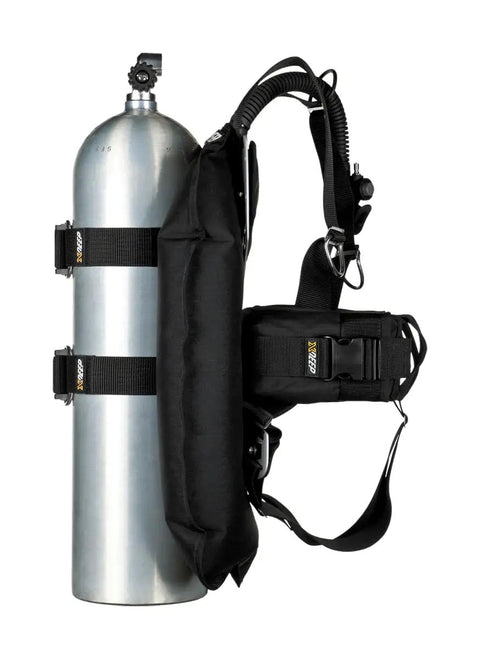 Side view of Ghost Standard Scuba Diving BCD for Single Tank With Large Backplate and Two Ten Pound Weight Pockets