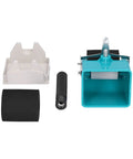 Slick Handheld Glue Roller With Quick Coat Sponge Wheel For Even Spread On Wood Veneer Latex Pvc Glue tools and parts laid out.