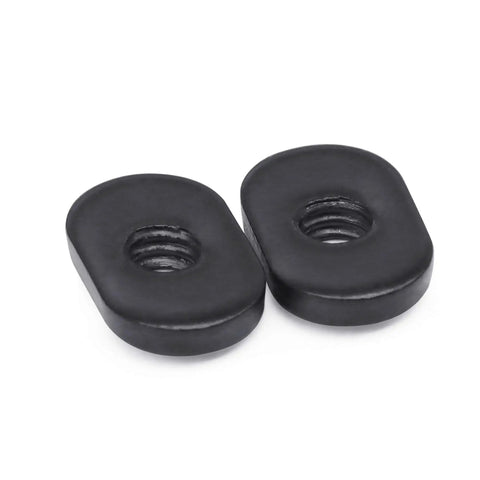 Close-up of Twenty Pack One Quarter Twenty Black T Nuts With Centered Thread For T Slot Track Heavy Duty And Durable For Fifteen Series Aluminum Extrusion One Point Five Inch Base Use With Plates Brackets And Track Accessories.