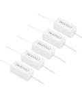 Beefy Five Pack 300 Ohm 5W Ceramic Cement Resistors for Power Adapters Audio Computers and TV Circuits Durable Cement Resistors with 5 Percent Tolerance Great for DIY Electronics and Circuit Boards, 5 white cement resistors