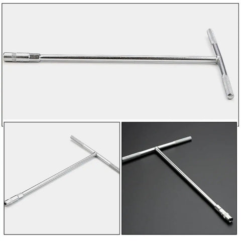 Heavy Duty T Handle Socket Wrench With Deep Design And Non Slip Comfort Grip For Stubborn Bolts And Heavy Machinery Repairs viewed from multiple angles.