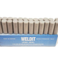 Box of Weldit Leak Seal tubes for automotive cooling systems, used as AC Leak Sealant For Cars, Trucks And Tractors, Radiator Stop Leak Sealant For Cracked Radiators, Heaters And Gaskets, Easy Fix To Prevent Leaks And Overheating, Budget Friendly, Long Lasting Auto Cooling Solution.