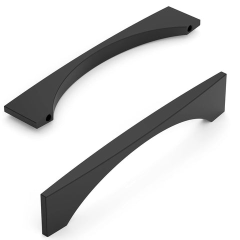 Matte Black Cabinet Pulls 5 Inch Center To Center 128MM 10 Pack Durable Kitchen Cupboard Handles Modern Hardware ZH0085