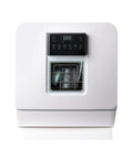 Portable Countertop Dishwasher With Built In Water Tank And Pull Rack Features 360 Dual Spray Arms Hot Dryer front view with control panel.