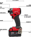 Heavy Duty Cordless Tool Combo Bundle Featuring Brushless Hammer Drill Driver with tri-LED worklights and variable speed trigger.