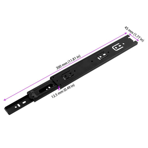 Heavy Duty 12 Inch Full Extension Drawer Slides Set Of 5 Pairs With Ball Bearing Black Telescoping Side Mount Cabinet Slides