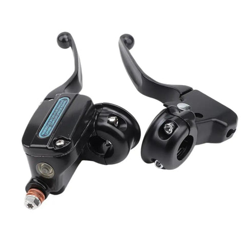 Motorcycle Black Brake Clutch Lever Master Cylinder With Aluminum Alloy Housing And Stainless Steel Piston angled view