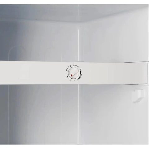 Six Point Five Cubic Foot Garage Ready Convertible Refrigerator Freezer temperature control dial close-up for easy adjustments.