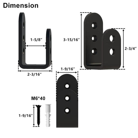 2x4 Door Barricade Brackets For Quick Door Reinforcement, One Quarter Inch Thick Upgrade, Extra Long Mount Screws, U Shaped Design