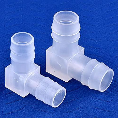 JoyTube 1/4 in hose barb elbow fittings, 90-degree, clear plastic, set of 2