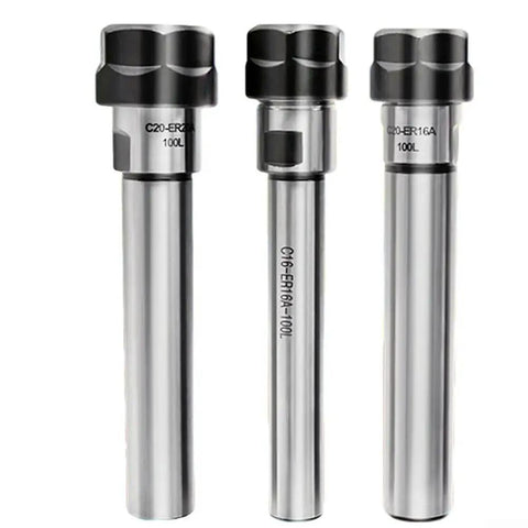 Heavy Duty Er Collet Chuck Straight Shank Extension Rod For Cnc Machining And Metalworking Up To 30K Rpm In Alloy Steel showing different sizes.