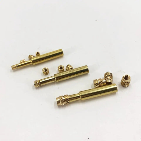12 Piece M2.5 M3 M4 Threaded Inserts Kit with three soldering iron tip sizes for brass heat set inserts in 3D printed plastic parts