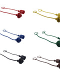 Six 1/2" ISO 5675 tractor hydraulic dust caps and plug covers in red, blue, black, yellow, green, brown