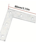 80mm L Shaped Flat Stainless Steel Corner Brackets For Shelves And Cabinets, heavy duty support with pre-drilled holes