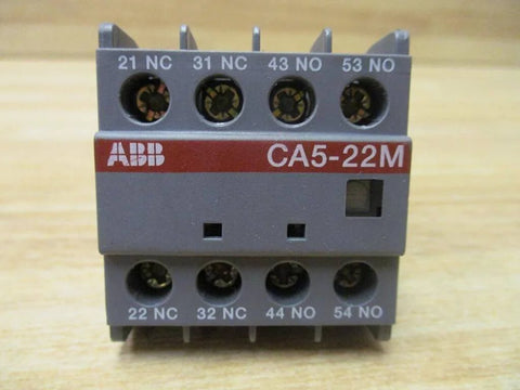 CA5-22M CA522M Auxiliary Contact Block 2 N.O./2 N.C. Front-Mount A-Line Series 600V rated electrical control, grey.