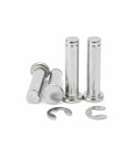 Heavy Duty Stainless Steel Flat Head Dowel Pins With Slick Cylindrical Pilot Rolls And Reinforced Shaft Circlips for precision alignment.