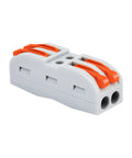 Super Easy Push In Lever Wire Connectors 10 Pack Quick Splice Terminals, grey and orange, for DIY electrical projects.