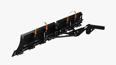 Snow Plow For Cars And ATVs Mounts By Hitch Fold Up Lightweight 78 Inch Curved Blade with mounting brackets and hitch attachment.