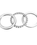 Front view: chrome steel thrust ball bearing set with two races and a single-row ball ring, 80x105x19 mm