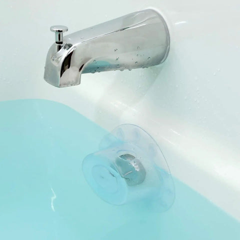 Bathtubs Drain Stoppers with Leakproof Designs, Clear stopper in a bathtub with water, showcasing its seal against drain.