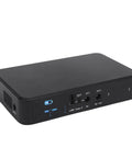 Mini UPS Power Supply Featuring 18000Mah Built In Battery Backup For Home Routers Modems And Security Cameras Equipped With Smart Lcd Display, black compact design with USB and output ports.