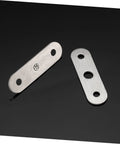 360 Degree Rotatable Hidden Door Pivot Hinges Set For Secret Doors In Stainless Steel Pro Grade Concealed Hinges For Hidden Doors And Window Installations Durable 360 Degree Hinge System By IGZVMBO, showing two metal plates with holes on a black background.