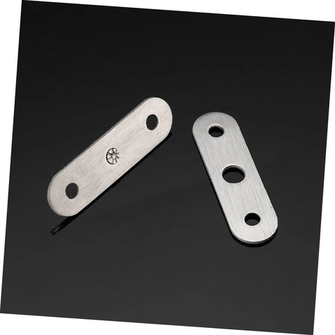 360 Degree Rotatable Hidden Door Pivot Hinges Set For Secret Doors In Stainless Steel Pro Grade Concealed Hinges For Hidden Doors And Window Installations Durable 360 Degree Hinge System By IGZVMBO, showing two metal plates with holes on a black background.