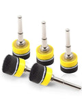 Five Pack One Inch Hook And Loop Sanding Disc Backing Pad Kit With One Inch Shank Drill Attachment visible at an angle