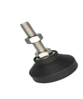 Built Like A Tank Adjustable Leveling Feet With Swivel Base For Cabinets And Tables Smooth Non Slip Glide Pads, stainless steel and rubber material.