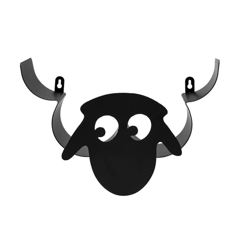Sheep Themed Wall Mount Toilet Paper Holder And Tissue Storage Rack Iron Tissue Basket Decor For Bathroom And Home, black iron sheep design