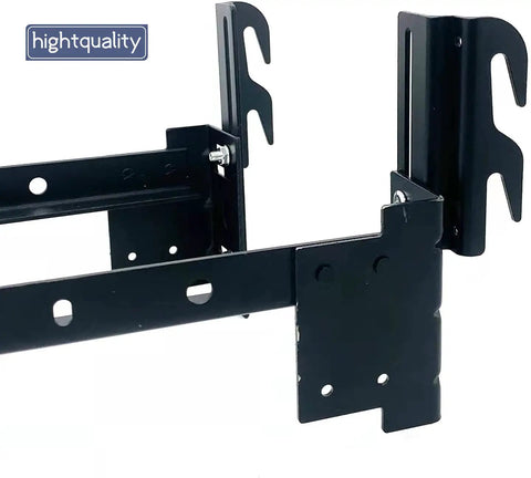 Rock Solid Bolt On To Hook On Bed Frame Conversion Brackets 4 Pack For Headboard Or Footboard Upgrade Kit With Heavy Duty Black Steel Hardware showing a close-up of the adjustable bracket design.