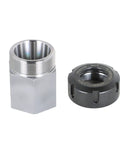 Beefy Precision ER 40 Collet Block Set For CNC Lathes And Engraving Machines Hex And Square Blocks. Hexagonal block and clamping nut.
