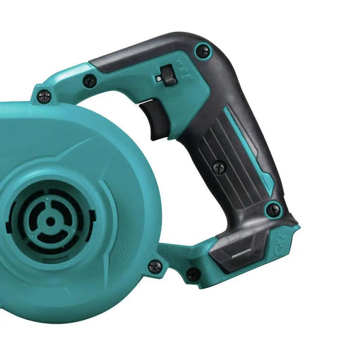 Close-up of handle and motor housing of Compact Cordless Leaf Blower Delivering Hella Powerful 167 Mph Airflow And Variable Three Speed Control.