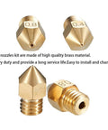 26Pcs Ender 3 Nozzles Kit MK8 Brass 3D Printer Nozzles featuring 0.4mm and 0.8mm sizes for Ender 3 Pro V2 and CR10