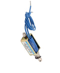 12V DC Solenoid Electromagnet With 5N Pull Push Type, 10mm Stroke, 300mA Current, Tiny Dope Metal Actuator For DIY Electronics Projects, Mini Magnetic Actuator Model JF-0530B with blue wires and spring plunger
