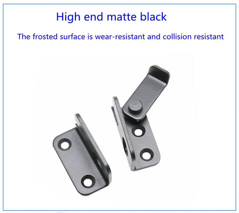 Front view of 2 Pack Heavy Duty Stainless Steel Flip Latches Lockable Bolt Latch For Pet Gate Cabinets Furniture Wardrobe And Windows Left Open Black Built Tough For Everyday Use Easy Install And Reliable Privacy Security