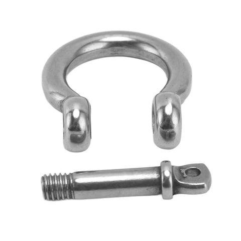Top Shelf 4Pack 304 Stainless Steel Bow Shackles With Screw Pin D Anchor, heavy duty rust-proof rigging hardware components.