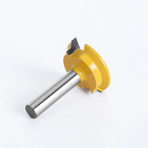 Badass Straight Router Bit For Drawer Molding And Lock Tenon with half inch shank and yellow cutter for clean woodworking edges.