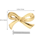 Brass Bowknot Drawer Pulls Set Three Pack For Dresser Wardrobe Cupboard And Bookcase Cabinet Hardware Easy Clean