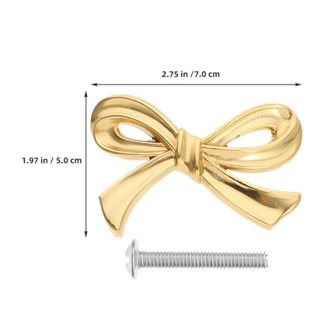 Brass Bowknot Drawer Pulls Set Three Pack For Dresser Wardrobe Cupboard And Bookcase Cabinet Hardware Easy Clean