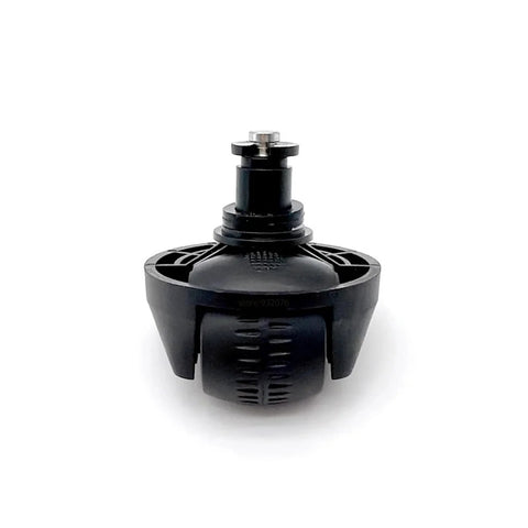 Front-view caster wheel for robot vacuum cleaner; small black plastic wheel with mounting stem