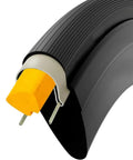 Cutaway view of tubeless tire inserts for 700c, 27.5 and 29 road bikes, air insert liner foam, puncture proof, rim protection.