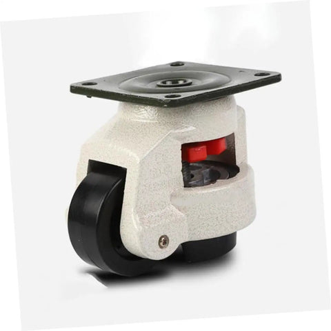 Heavy-Duty Leveling Casters Set For Workbenches And Equipment, Swivel Transport Wheels With 1100 Lb Capacity, Adjustable Industrial Plate Casters, Easy Install, Smooth Rolling, Four-Pack For Heavy Machinery, single caster with black wheel