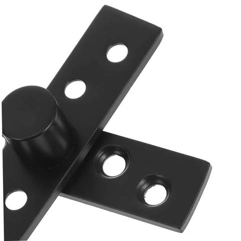 Close-up of Hidden Pivot Hinges 2 Pack Stainless Steel Concealed Door Hardware For Secret Doors and Cabinets with black finish