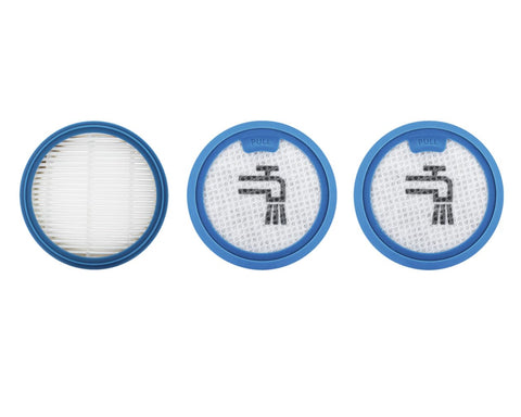 Ultimate700 Vacuum Filter Kit With 2 Layer Foam Filter And High Efficiency Allergen Filter Replacement Pack showing three blue-circled filters